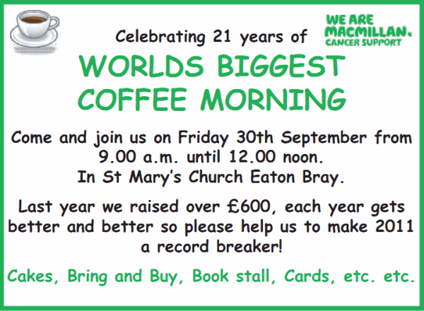 World's Biggest Coffee Morning 2011