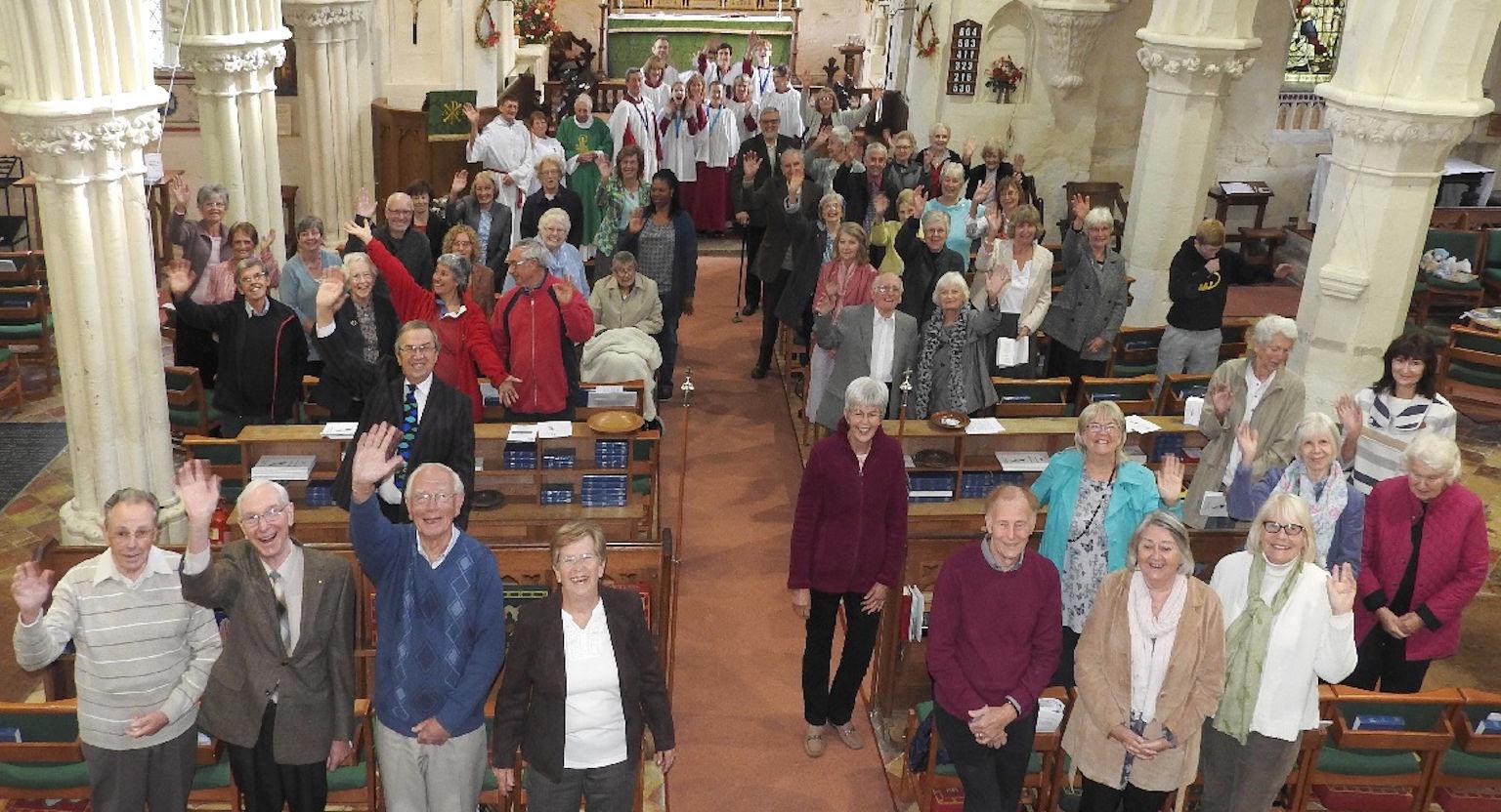 View of the inside of St Mary's Church Eaton Bray from the organ loft.