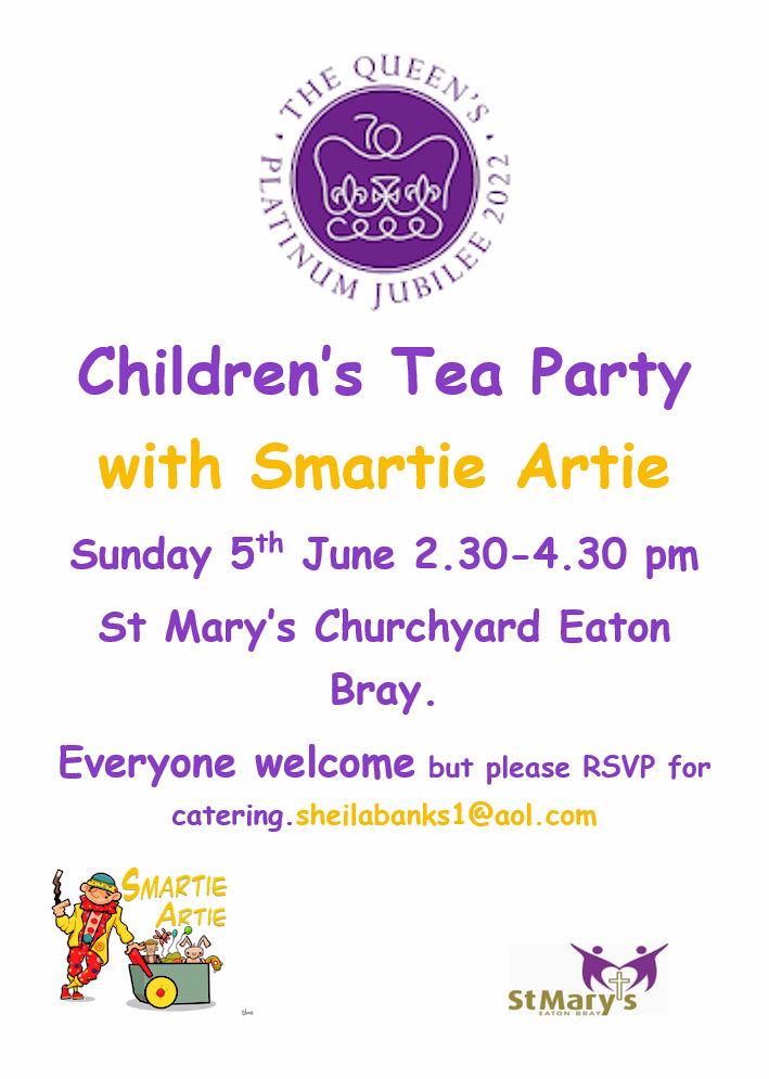 Children's Tea Party with Smartie Artie, 5th June 2022 2.30-4.30pm